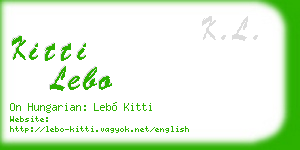 kitti lebo business card